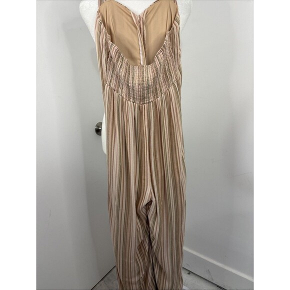 American Eagle Full Body Length Jumpsuit Ladies XS Multicolor Stripe Halter L30" - Picture 7 of 12
